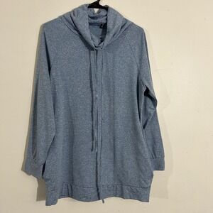 Uniboutique Women's Blue Cowl Neck Pullover Tunic Top Sweatshirt Size M